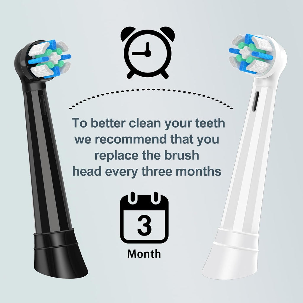 8 PCS IO Replacement Heads Compatible with Oral b IO 2/3/4/5/6/7/8/9/10 Series Electric Toothbrush, Brush Heads Refills Compatible with Oral B IO (Black/White)