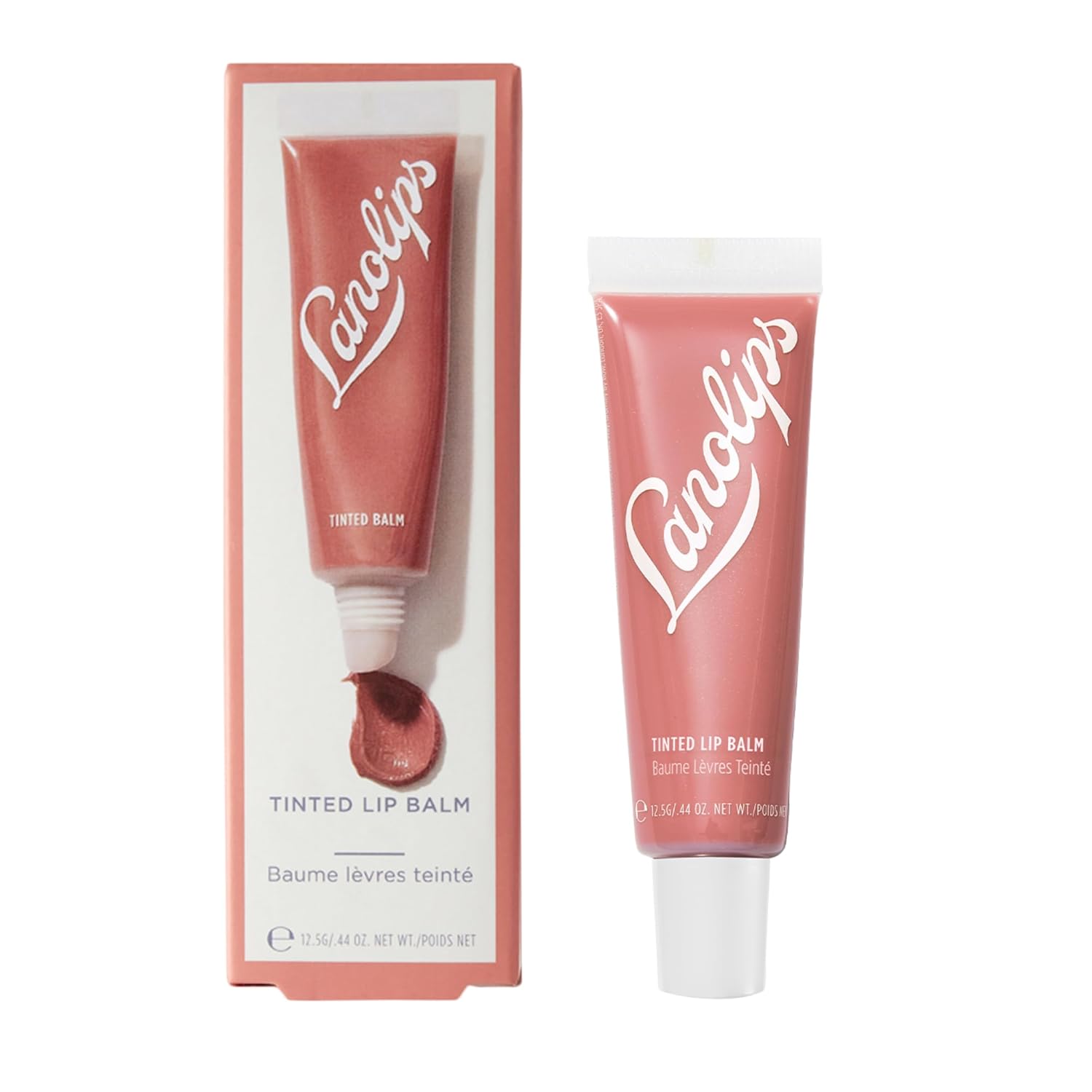 Lanolips Tinted Lip Balm - Moisturizing, Color-Tinted Balm with Lanolin & Vitamin E for Dull, Dry, Cracked Lips, Perfect Nude (12.5g / 0.44oz)