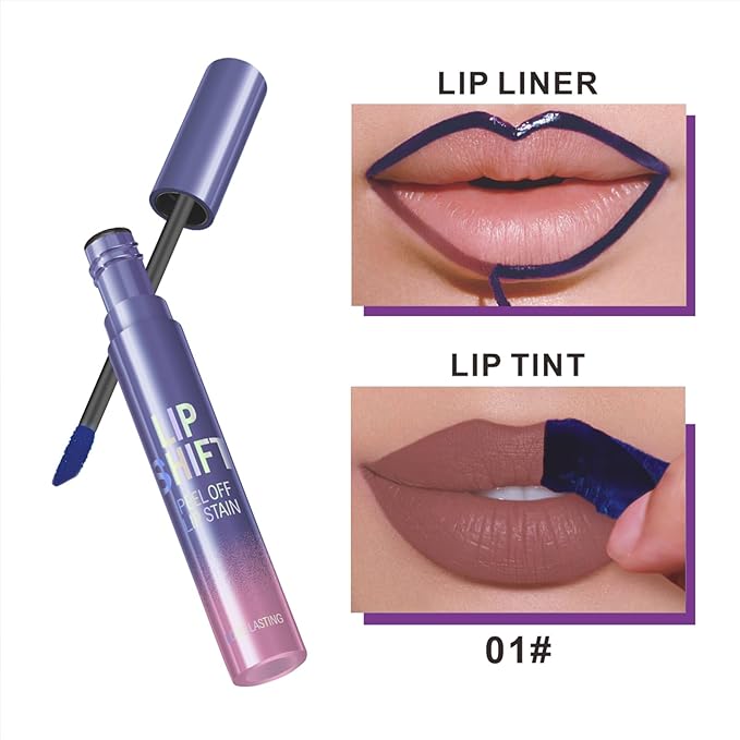 3 Colors Lip Stain Peel Off, Peel off Lip stain, Lip Tint Stain, Peel off Lip Liner Stain, Lip Stain Peel off Tint Tattoo Color Waterproof Long-Lasting, No Smudging（3PCS）