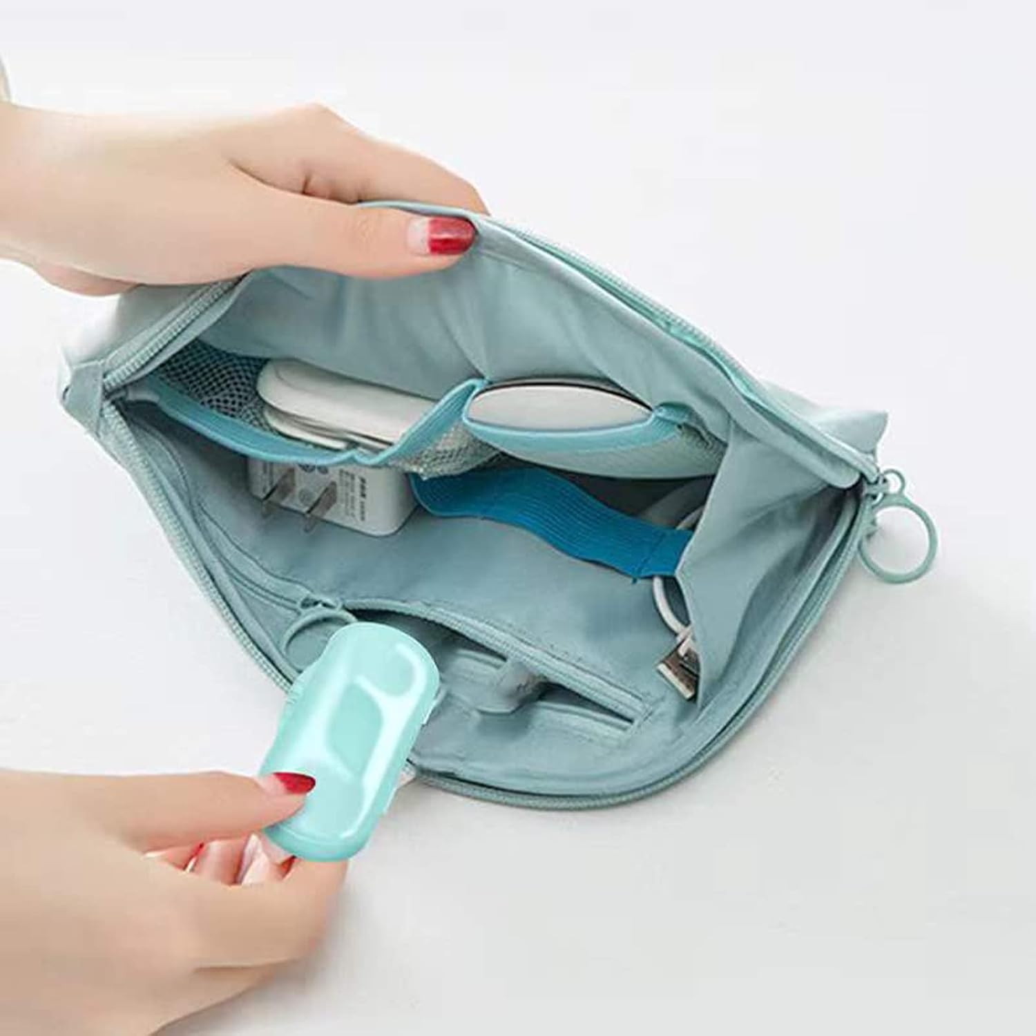 Holy Rose Dental Flossers Dispenser with Mini Floss Picks Portable Case, Bagged Refill of 208 Count for Adults - Tasteless Floss Sticks Ideal for Home, Travel, and Oral Care.