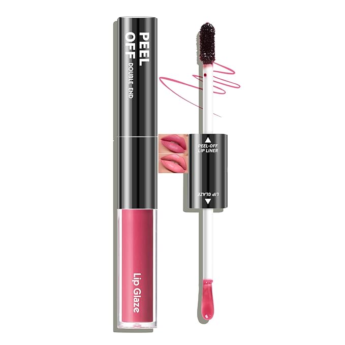 Lip Liner Stain - Lip Gloss, Dual-Ended Peel Off Lip Stains and Lipgloss 2-In-1, 1 Stick for Many Looks, Lipstain Long Lasting, Mauve