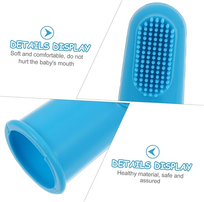 12Pcs Finger Toothbrush Silicone Oral Cleaner Tongue Brush Soft Bristles Ergonomic Fit for Gentle Gum Massage and Deep Plaque Removal