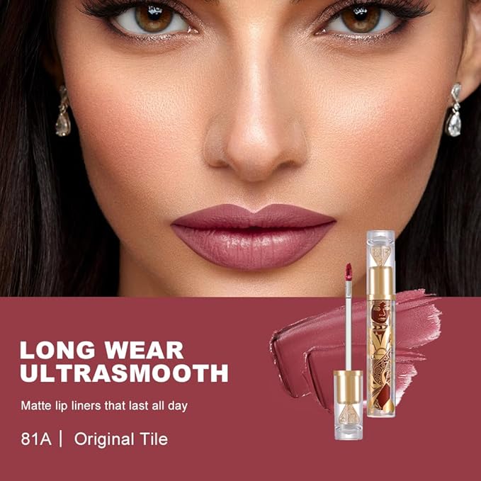 Matte Velvet Lip Stain, Long-Lasting Lip Tint, Waterproof Non-Sticky Lip Color, Transfer-Proof Smudge-Proof Lip Stain, Cloud-Like Soft Blurring Texture with Misty Velvet Finish, Rosewood Nude-81A