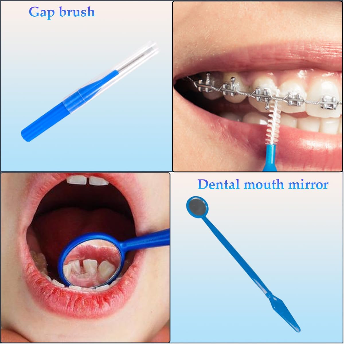 8Pcs Braces Cleaning Kit Portable Orthodontic Oral Care Kit for Teeth Interdental Brush Brace Wax Dental Floss Oral Mirror
