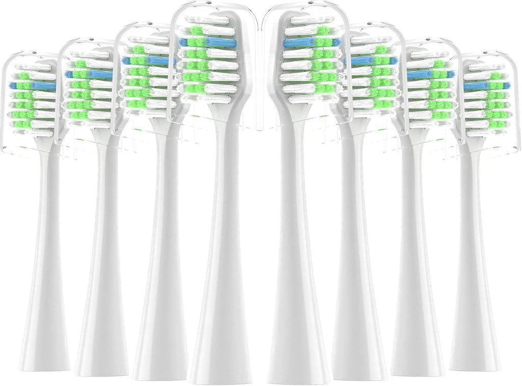 Replacement Toothbrush Heads Fits for Waterpik Complete Care 9.0 (CC-01), Care 5.0 (WP-862) Sonic Electric Tooth Brush Refill(8-pc), Pisonicleara