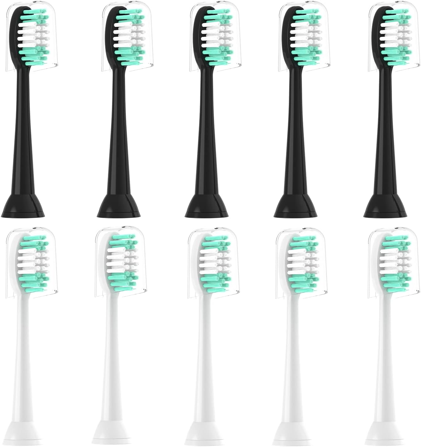Replacement Toothbrush Heads Compatible with AquaSonic Black Series Electric Toothbrush 10 Pack Everystep,Not for AquaSonic Duo Series