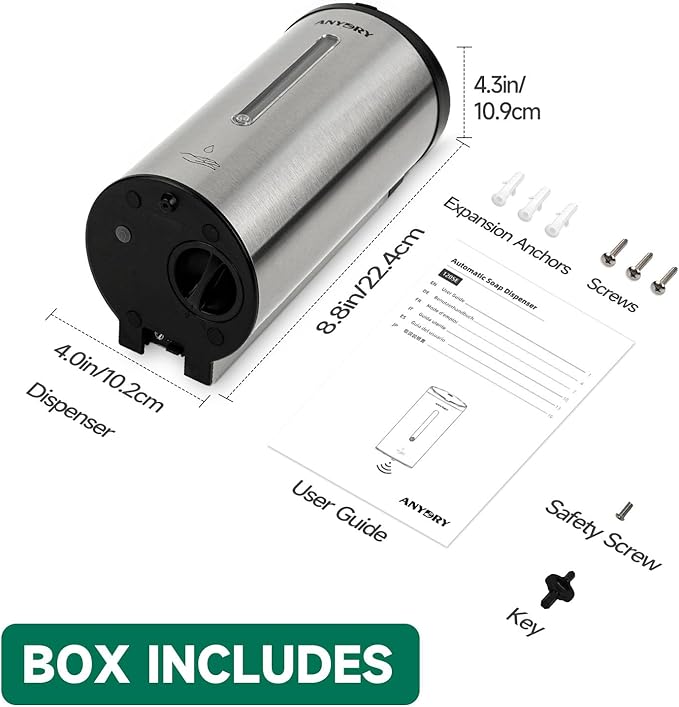 Professional 750ml Automatic Wall-Mounted Soap Dispenser with Anti-Corrosion Coating (Brushed Stainless Steel)