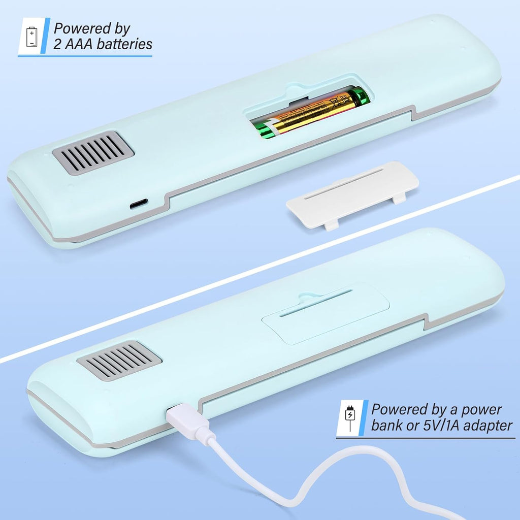 YourMate UVC Toothbrush Case Travel Toothbrush Covers Case for Houshold and Traveling Power by AA Battery or USB-C Blue