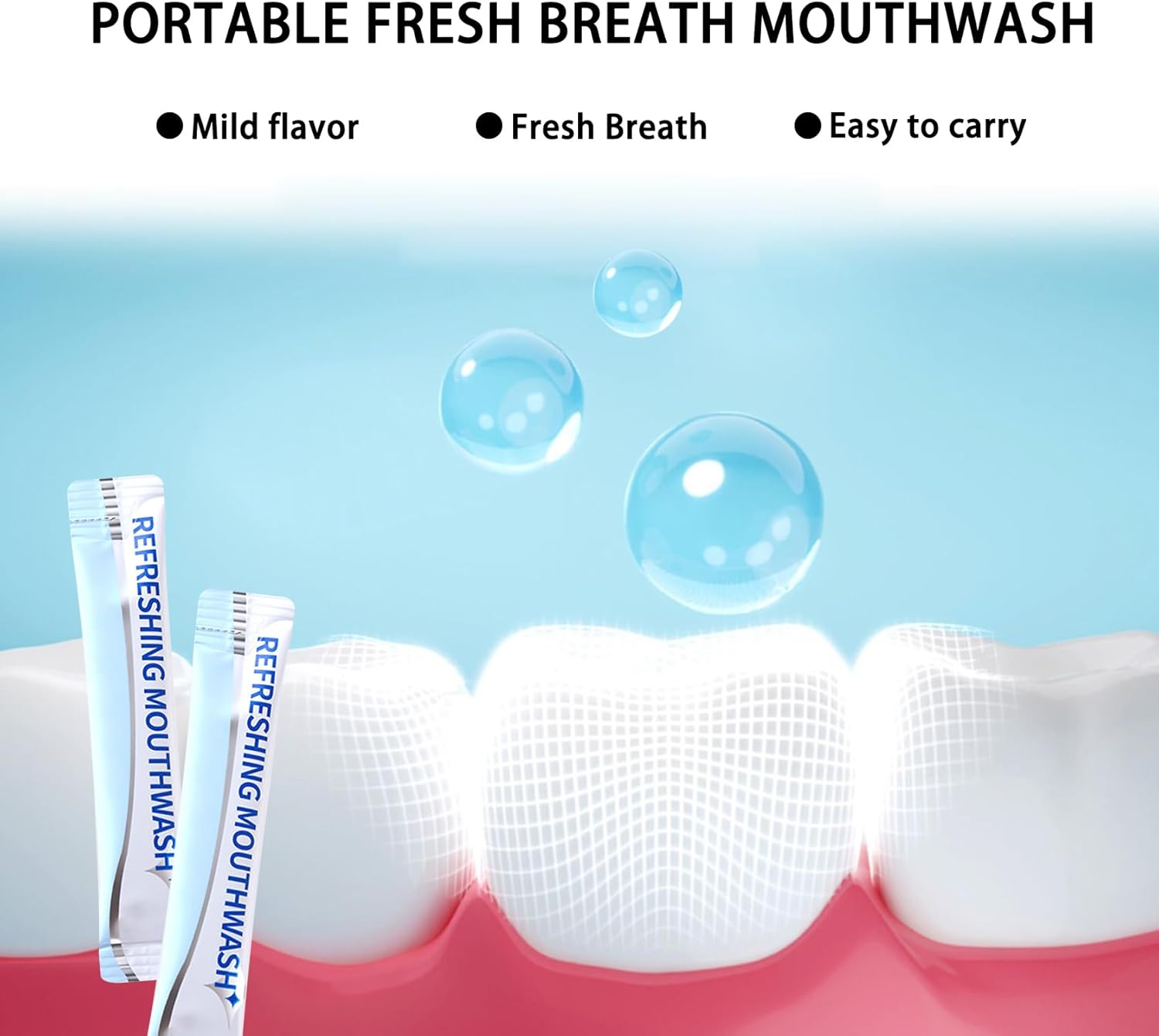 60PCS Travel Size Mouthwash,Portable Mini Mouthwash,Long-Lasting Freshness Travel Mouth Wash for Oral Care A48