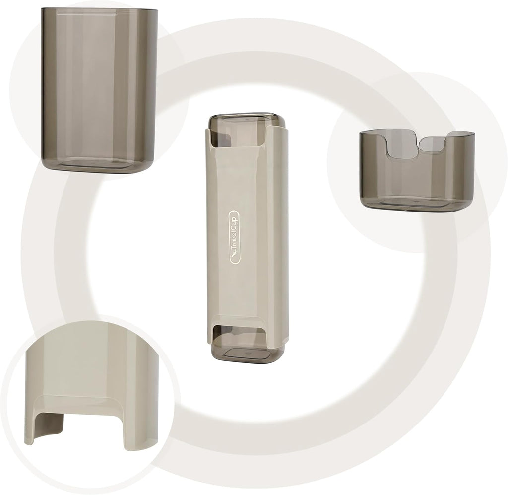 3 Pack Portable Travel Toothbrush Case, Toothpaste Case with Split Mouthwash Cup, Travel Toothbrush Cup Case for Travel, Business, Home, Camping