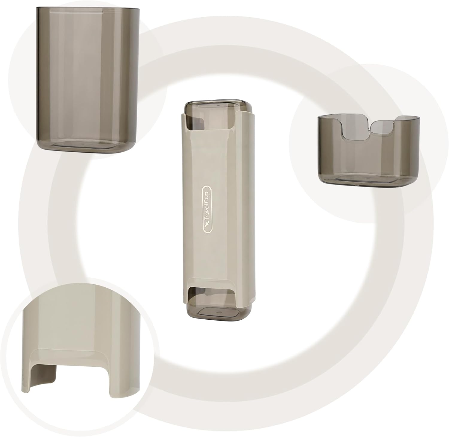 3 Pack Portable Travel Toothbrush Case, Toothpaste Case with Split Mouthwash Cup, Travel Toothbrush Cup Case for Travel, Business, Home, Camping