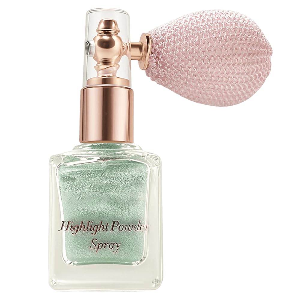 Mint Highlighter Spray, Professional Shiny Glitter Spray for Eyeshadow Face and Body Luminizers, Loose Shimmer Powder Makeup Mist for Women Kid Rave Outfits Festival Accessories