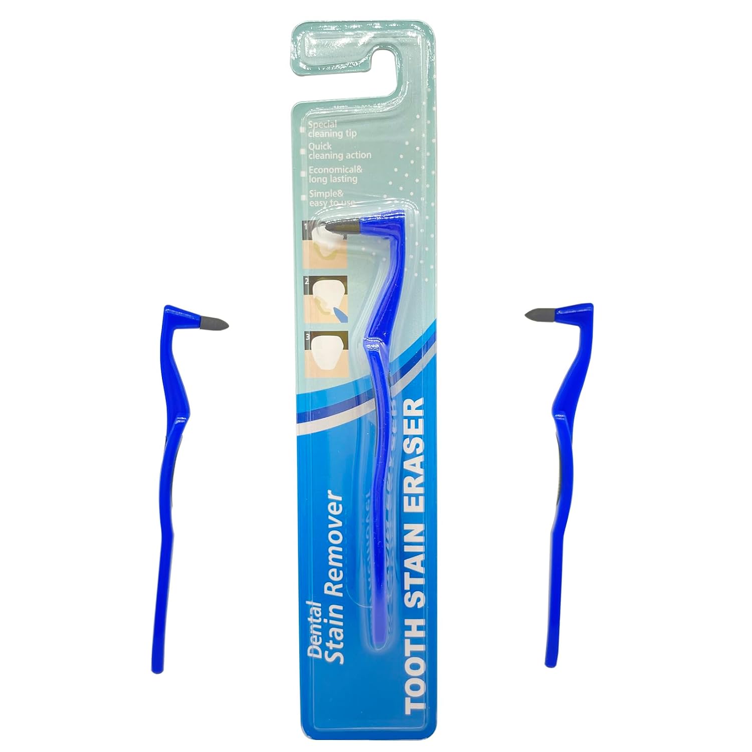 3Pcs Teeth Stain Remover,Tooth Stain Eraser,Tartar Eraser Polisher,Dental Plaque Tool,Eraser for Coffee Stain Teeth Whitening Cleaning Polishing Kit (Blue)