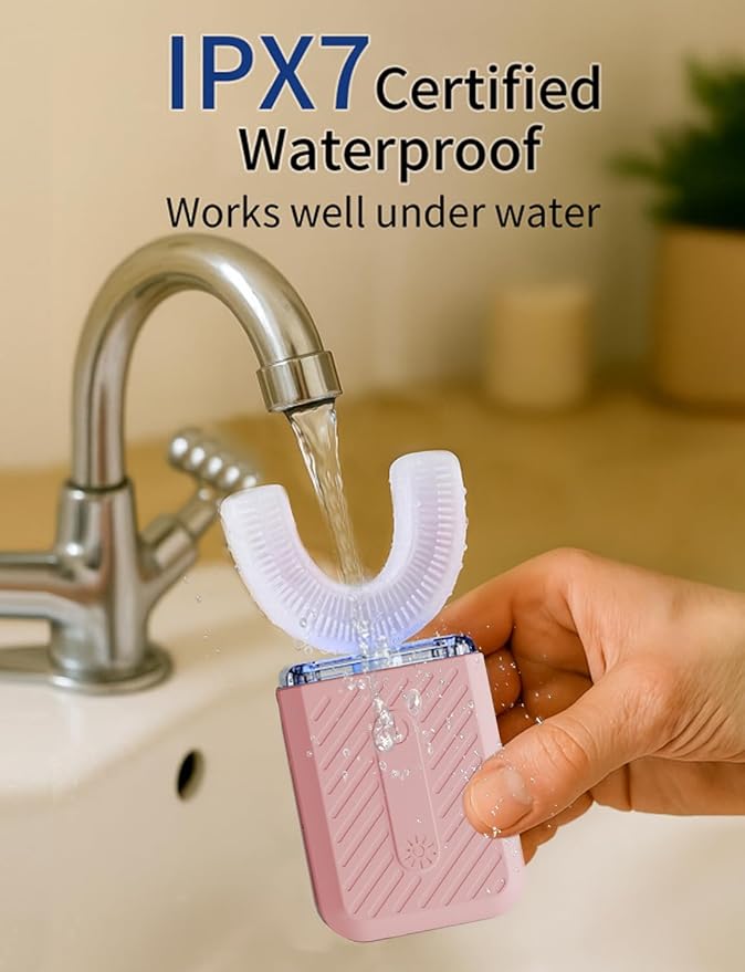 U-Shaped Electric Toothbrush for Adults, U-Shaped Electric Toothbrush with 360° Automatic Cleaning, Toothbrush with 4 Cleaning Modes