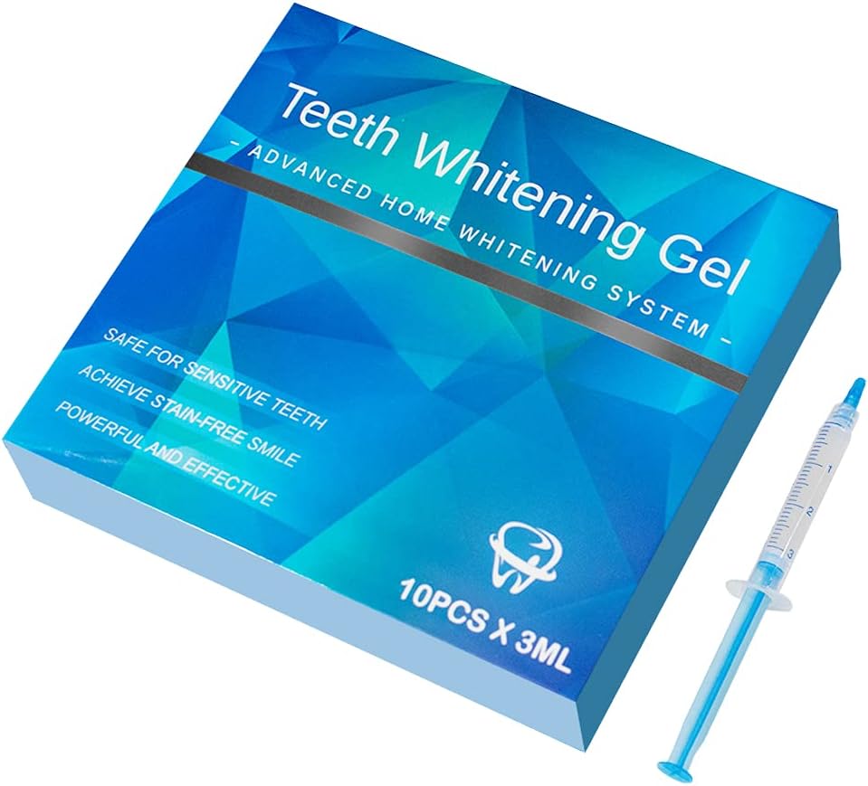 10pcs 3ml Teeth Whitening Gel Syringes, Refills 35% CP Bleaching Gel Kit Tooth Whitener Gel for Home Use