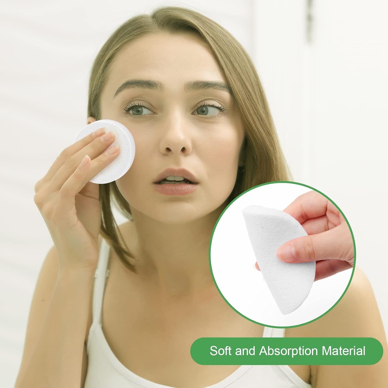 120 Pcs Facial Sponge Compressed, Luxiv Face Cleansing Sponge Estheticians Compressed Makeup Facial Sponge Round Wash Face Sponges for Women Compress Exfoliating Removal Sponge (White)
