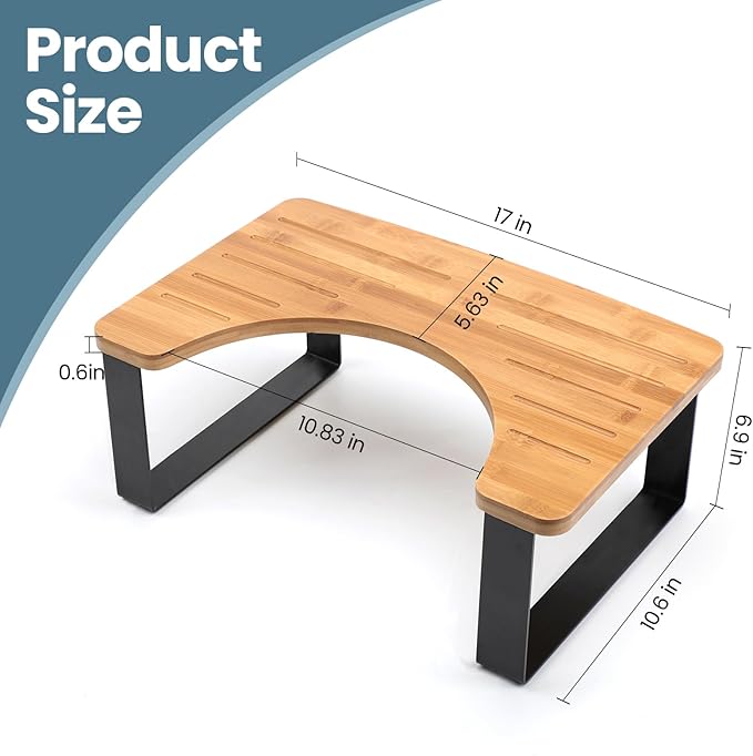 Bathroom Stool,Bamboo Toilet for Bathroom,Toilet Stools,Potty for Pooping,Poop Stool,Toilet Step Toddler,Portable Squatting Pan with Dual Anti Slip Design,Stain,Scratch,CrackProof(Brown)