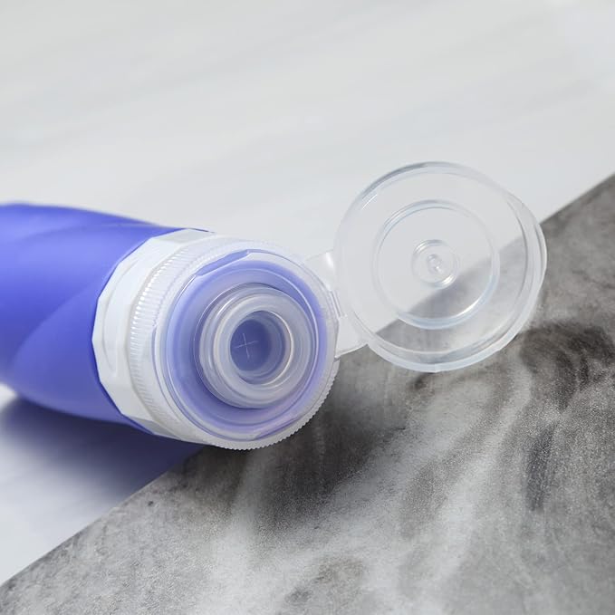 Gemice Travel Bottles for Toiletries, 3oz Tsa Approved Travel Size Containers BPA Free Leak Proof Travel Tubes Refillable Liquid Travel Accessories with Clear Toiletry Bag (4 Pack)