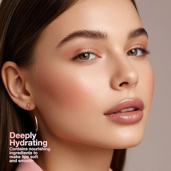 Nude Brown Honey Tinted Lip Stain Lip Balm Lip Gloss Lipstick, Sheer Hydrating Lip Stains Tint, Moisturizing Lip Color for All Skin Tones, Nourishing Lip Balm with Natural Black Cherry