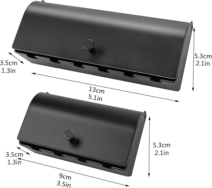 4-Slot Stainless Steel Toothbrush Holder with Cover - Wall Mounted, Dustproof, Self-Adhesive, Rustproof Bathroom Organizer for Toothbrush Storage (Black)