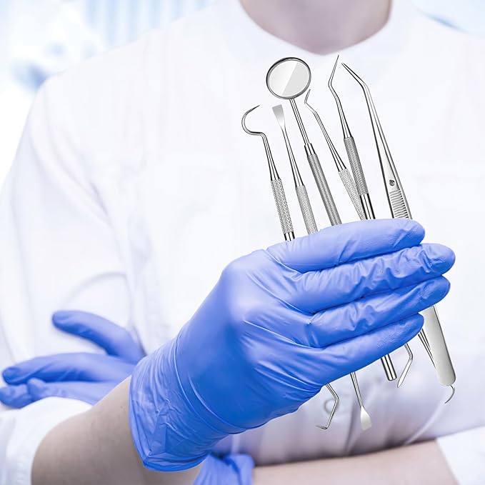 6 Pcs Dental Tools Set, Stainless Steel Teeth Cleaning Tools with Case, Including Dental Mirror, Plaque Tartar Remover for Teeth, Tweezers, Probe, and Pick Scaler for Oral Care