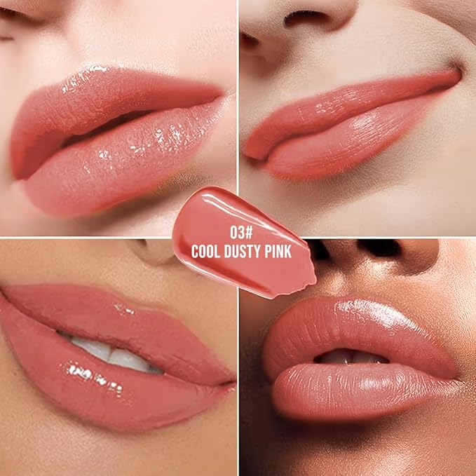 Nourishing High-Shine Lip Gloss,Hydrating & Moisturizing Lip Tint, Non-Sticky, Long-Lasting Glossy Lip Stain,Softens & Plumps Lips for Smooth,Gentle Formula for Dry Lips 03#Cool Dusty Pink