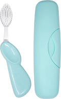 RADIUS Toothbrush Big Brush with Replaceable Brush Head BPA Free ADA Accepted - Right Hand - Pastel Mint Brush with Pastel Mint Case