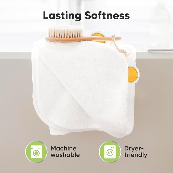 KeaBabies Hooded Baby Towel for Newborn - Viscose Derived from Bamboo Large Baby Bath Towels with Hood for Boys, Girls, Toddler, Extra Absorbent & Soft Newborn Bath Essentials (Bear, Regular)