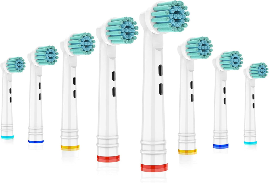 Replacement Toothbrush Heads Fit for Oral B Electric Toothbrushes, 8pcs, Extra Soft Bristles for Sensitive Gums Care, Round Head for Pro Timer