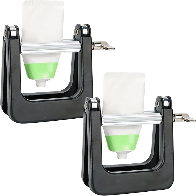 2Pcs Toothpaste Squeezer, Metal Tube Squeezer Paint Tube Wringer Dispenser Tube Roller for Toothpaste Cosmetics Paint Tube Color Dye Hand Cream Artist Hair Salon Painter