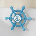 Bathtub Suction Spinner Toys - Silicone Bath & High Chair Sensory Toy for Babies & Toddlers, Novelty Spinners with Suction Cup, Car Window Travel Toys (Ship Steering Wheel Toy - Bubble Blue)
