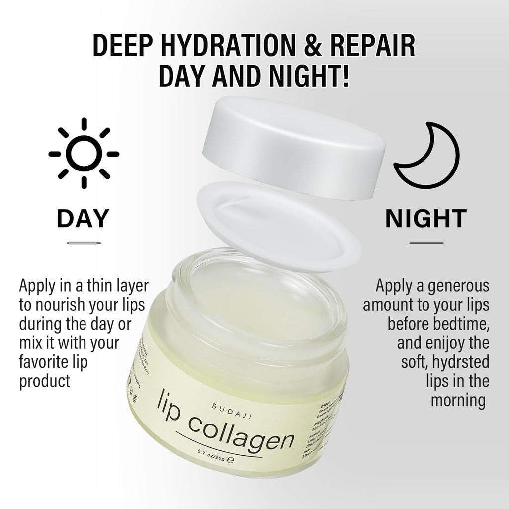 Lip Collagen + Peptide 0.7oz, Collagen Lip Mask with Vitamins E, A -Lip balm to Nourish & Hydrate Lips, Lip Moisturizer for Gentle exfoliating