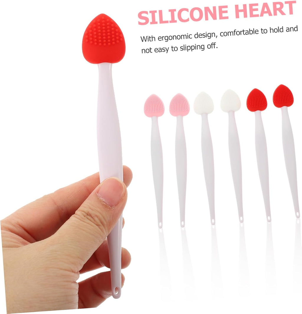 6Pcs Lip Exfoliating Nose Scrub Brush Soft Skin Friendly Facial Cleansing Tools for Daily Use Travel Salon Parties Comfortable Handle for Gentle Cleaning