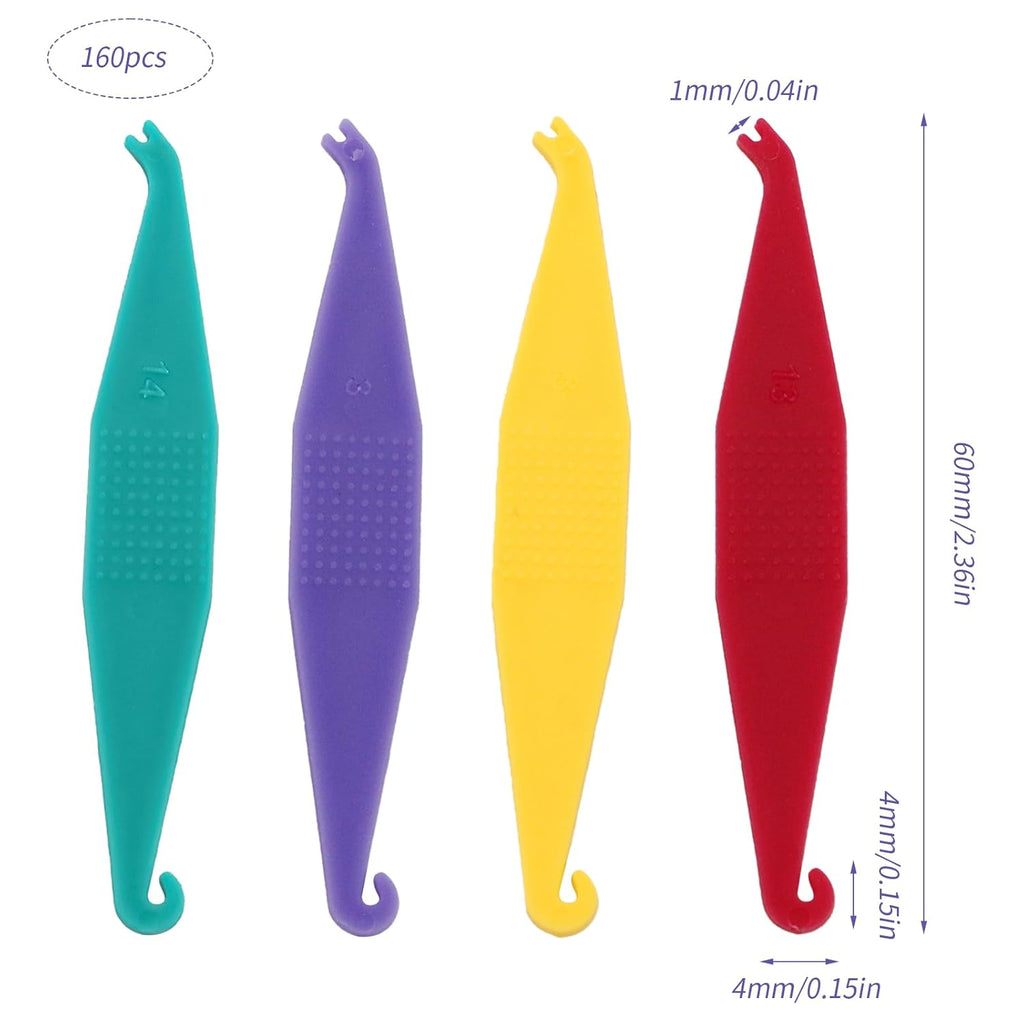 160PCS Colorful Braces Rubber Band Tool, Disposable Plastic Orthodontic Rubber Bands Tool Dental Elastic Rubber Bands Placers for Braces,Braces Removal KitBraces Rubber Bands Tool Braces Tools