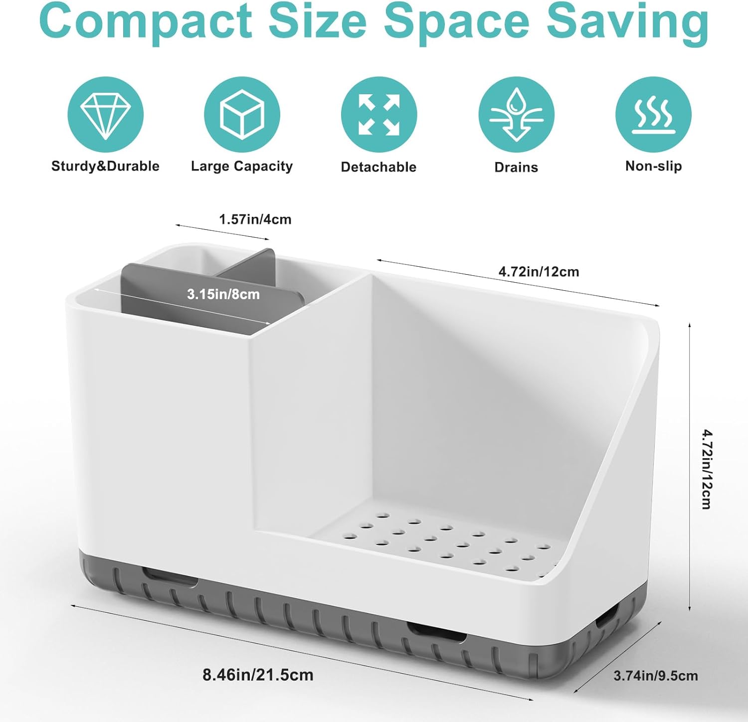 Toothbrush Holders for Bathrooms, Kids Electric Toothbrush and Toothpaste Holder with Drainage, Tooth Brush Holder for Bathroom Countertop Organizer (Grey)