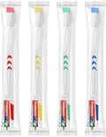100 Pack Disposable Toothbrush with Toothpaste Set, Individually Wrapped Travel Toothbrushes for Adults & Kids, Portable Soft Bristle Kit for Camping, Hotel, Emergency Use (White, 5g)