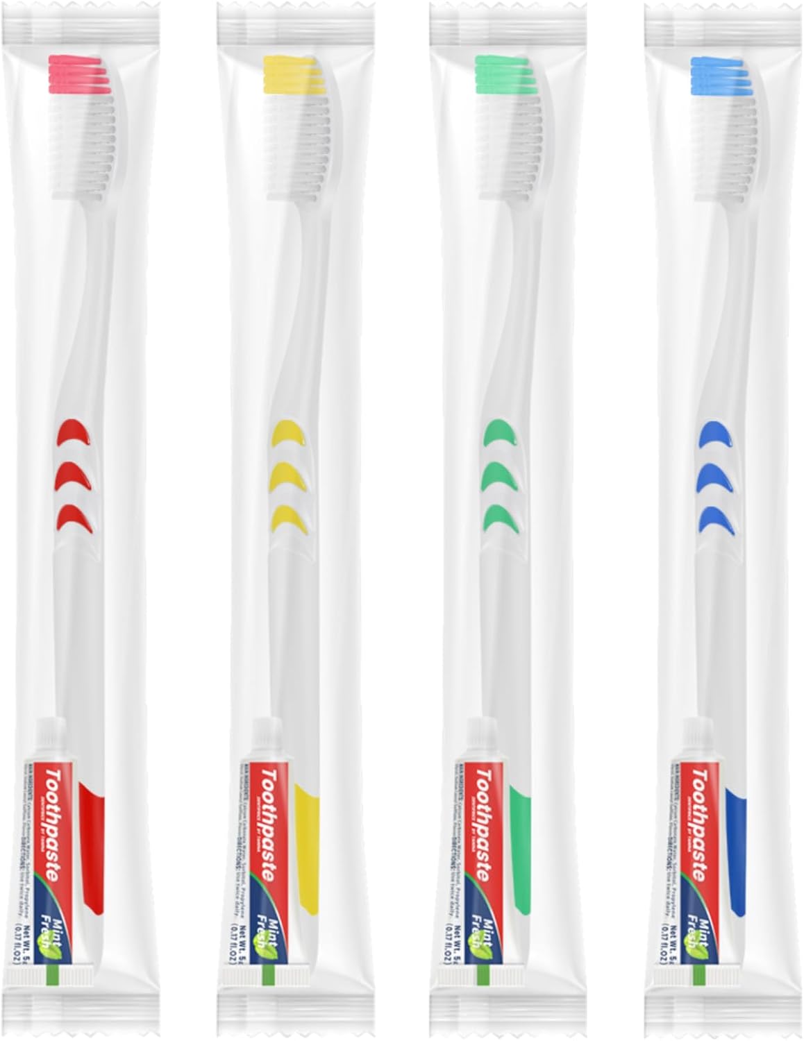 100 Pack Disposable Toothbrush with Toothpaste Set, Individually Wrapped Travel Toothbrushes for Adults & Kids, Portable Soft Bristle Kit for Camping, Hotel, Emergency Use (White, 5g)