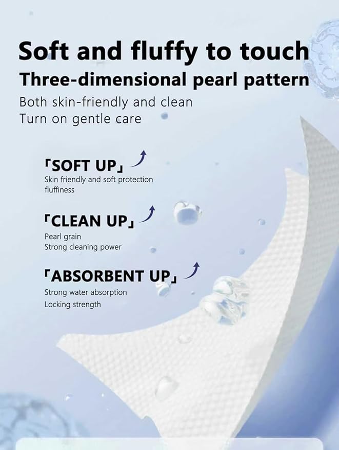 Disposable Face Towels, 80 Count, Biodegradable Dry Wipes for Sensitive Skin, Makeup Removal, Baby Care, Ultra Soft & Thick, 7.8”x7.8”