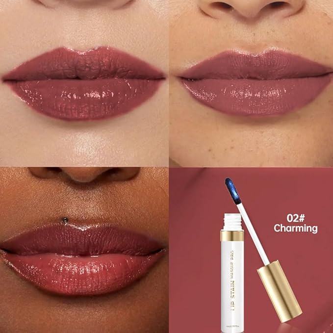 Lip Stain Peel Off – Wipe-Off Lip Stain Tattoo | Long Lasting Waterproof Lip Tint, High-Pigment Matte Lip Color, Smudge & Transfer Proof Lip Stains Masque, Kiss-Proof All-Day Lip Makeup 02#