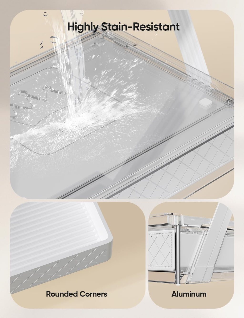 2 Tier Bathroom Countertop Organizer, Z-Shaped Vanity Organizer with Sliding Tray & Drawer, Skincare, Makeup & Perfume Storage Organizer, Acrylic office, Dresse & Desk Organizer