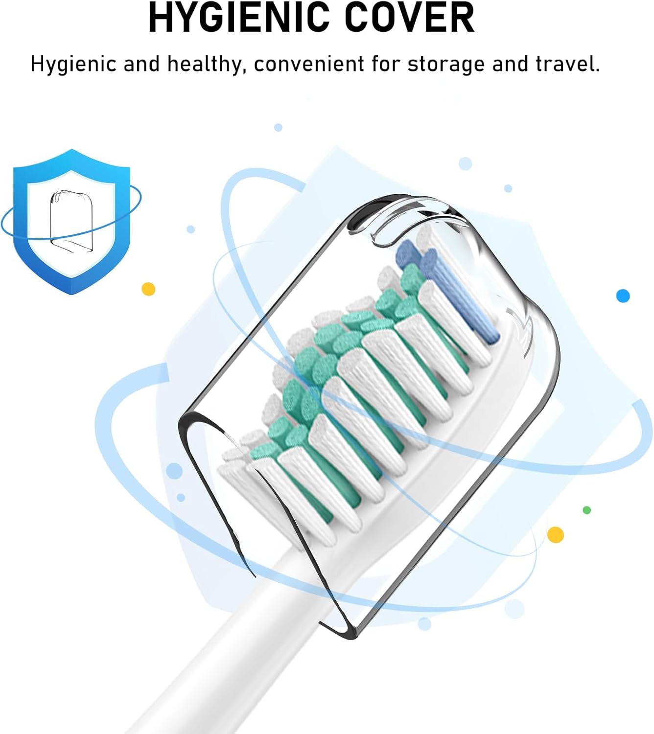 Toothbrush Heads for Philips Sonicare Replacement Brush Heads with Protective Cover Soft Dupont Bristles Electric Toothbrush Replacement Heads for Oral Health, 8 Pack