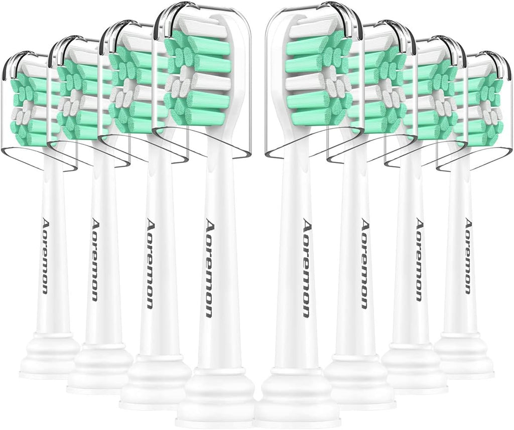 Aoremon Replacement Heads for Sonicare - Toothbrush Heads Compatible with Philips Sonicare Snap-on Electric Toothbrush (White),8 Pcs