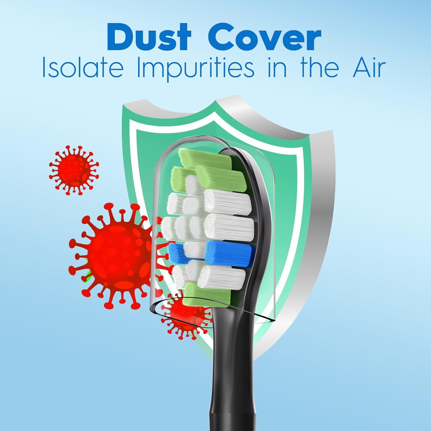 Replacement Brush Heads Compatible with Philips Sonicare, Toothbrush Heads for Sonicare ProtectiveClean 4100 5100 5300 6100 Electric Toothbrush, 12 Count Ultimate Care Toothbrush Heads, Black