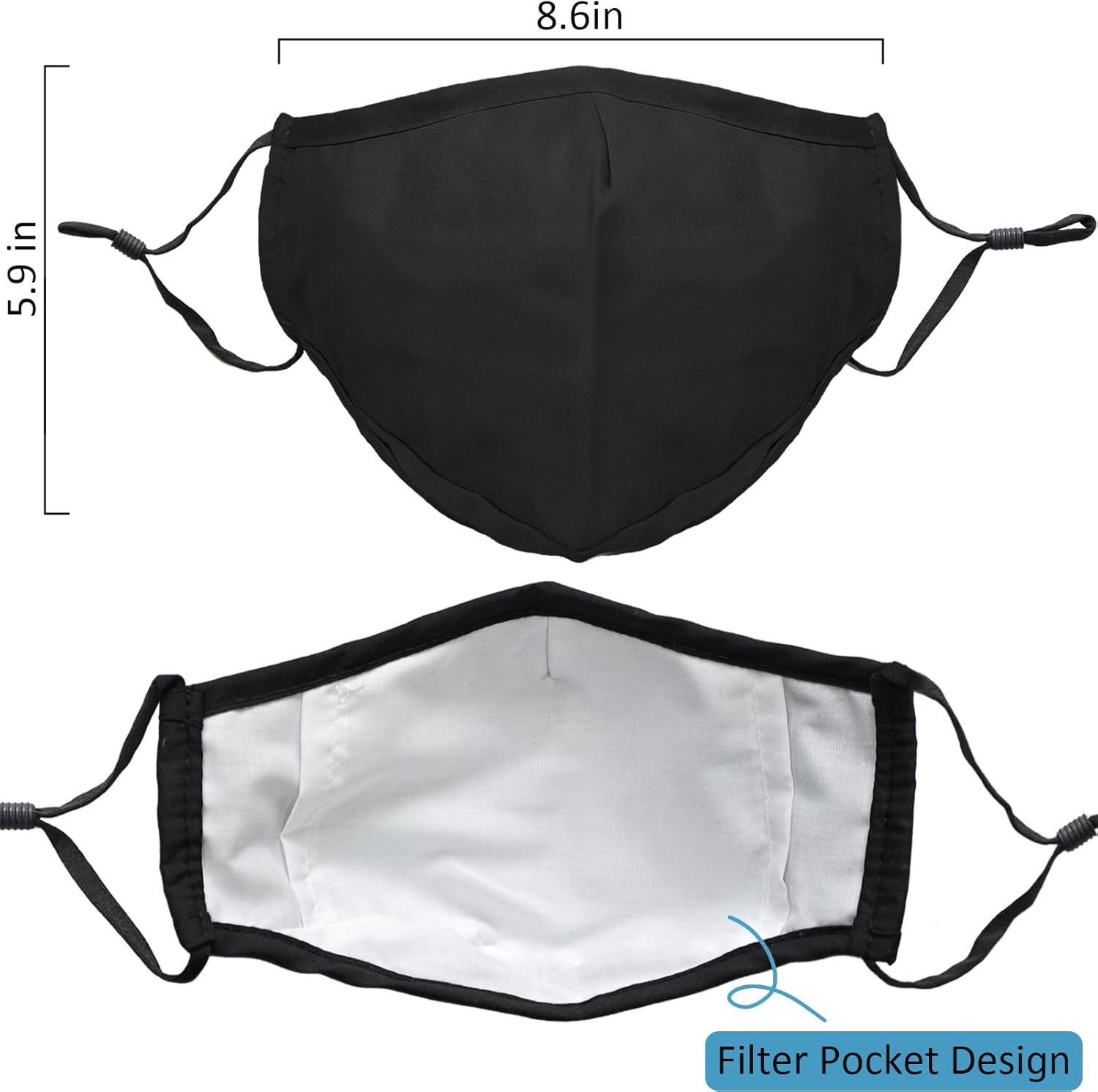 18 Pack Reusable Cloth Face Masks Washable Cotton Face Mask Adjustable Breathable Fabric Mask