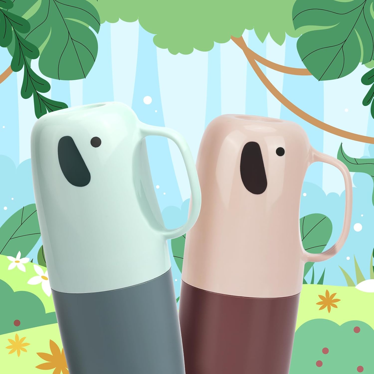 Toothbrush Travel Case, Removable and Portable Toothbrush Holder Cup, Use for Travel, Hiking,Camping, School, Bathroom, Cute and Playful Elephant Styling for Kids and Teens (Pink)