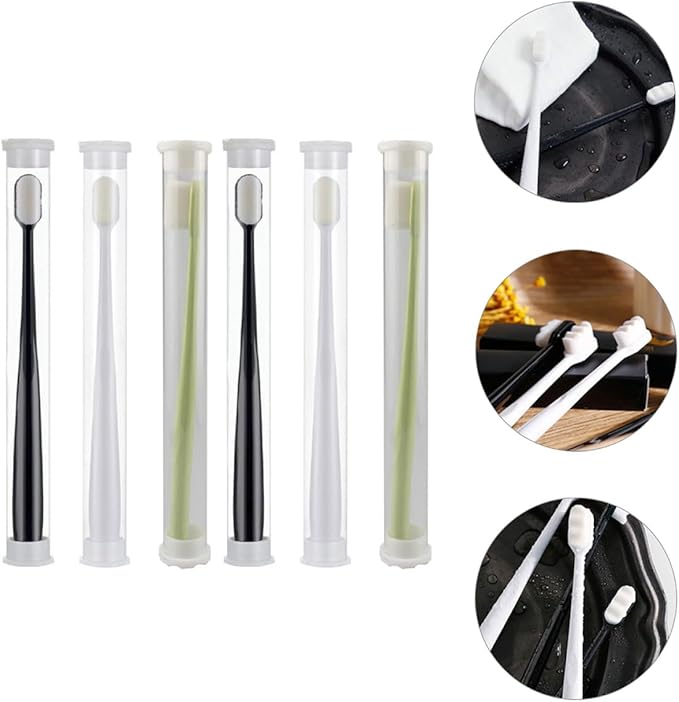 6pcs Micro Nano Manual Toothbrushes Ultra-fine Soft Bristles for Pregnant Women Comfortable Grip Portable Oral Care for Sensitive Gums and Deep Cleaning