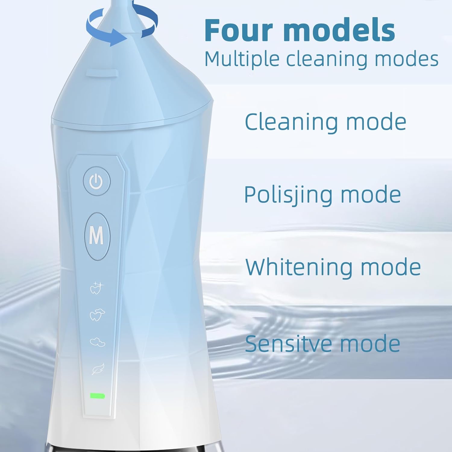 Water Dental Flosser Teeth Pick: Portable Cordless Oral Irrigator 320ML Rechargeable Travel Irrigation Cleaner with 5 Flossing Tips, IPX7 Waterproof Electric Flossing Machine for Teeth Cleaning