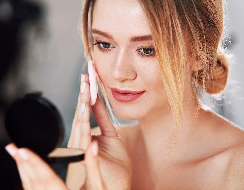 OWLFAVO 20pcs Makeup Powder Round Sponges Latex Free Disposable Beauty Blender Foam Cosmetic Applicator Facial Puffs for Flawless Foundation, Sensitive and All Skin Types