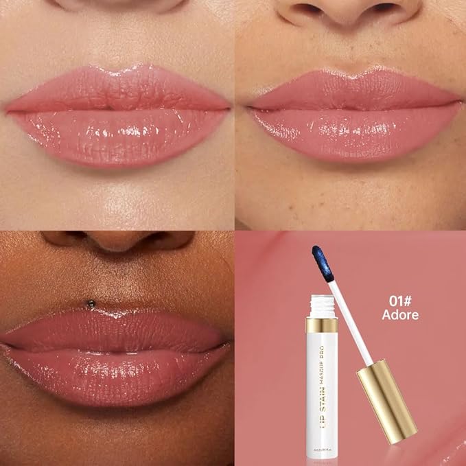 Lip Stain Peel Off – Wipe-Off Lip Stain Tattoo | Long Lasting Waterproof Lip Tint, High-Pigment Matte Lip Color, Smudge & Transfer Proof Lip Stains Masque, Kiss-Proof All-Day Lip Makeup 01#
