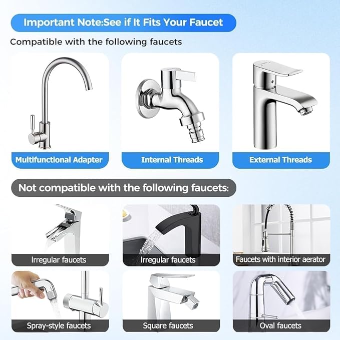 2Pcs Upgrade 2 Modes U Shaped Faucet Extender for Splash Reduction,2026 Universal Sink Faucet 1440° Rotatable Faucet Aerator Extension,1080° Faucet Extender for Bathroom Sink Kitchen.